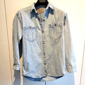 Vintage 90s Calvin Klein Denim Shirt "Weathered American Classic" Size S